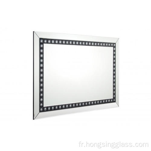 Miroir en argent rectangulaire miroir de sol miroir noir